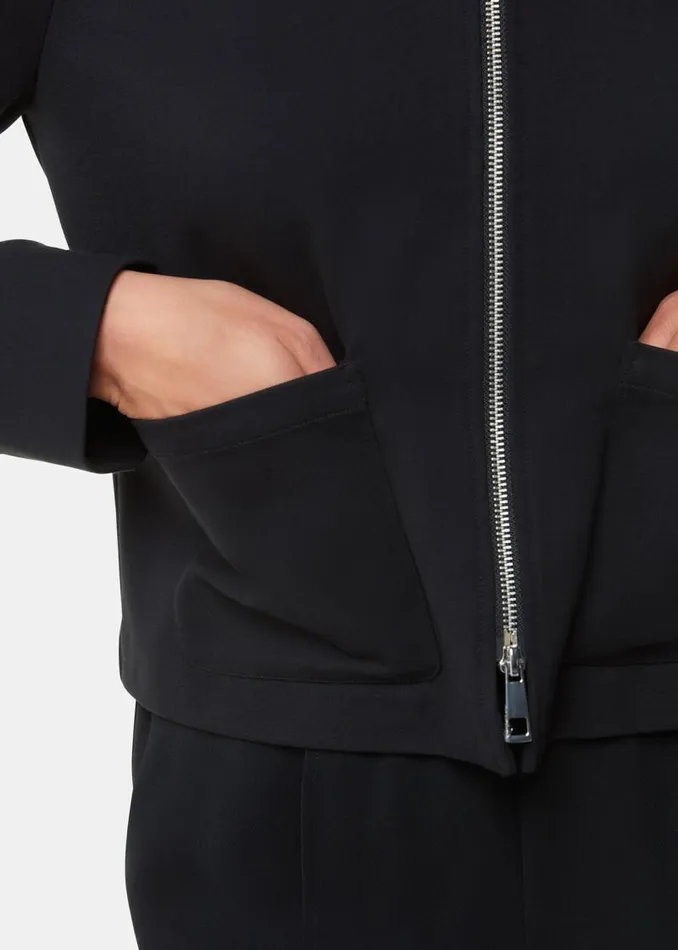 Whistles Coats and Jackets Black Marla Ponte Zip Through Jacket 8211 Women