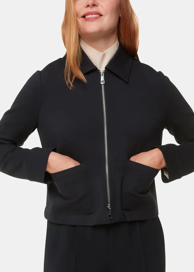 Whistles Coats and Jackets Black Marla Ponte Zip Through Jacket 8211 Women