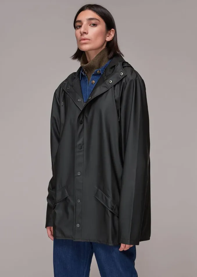 Whistles Coats and Jackets Black Rains Hooded Jacket 8211 Women