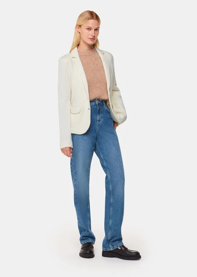 Whistles Coats and Jackets Ivory Slim Jersey Jacket 8211 Women