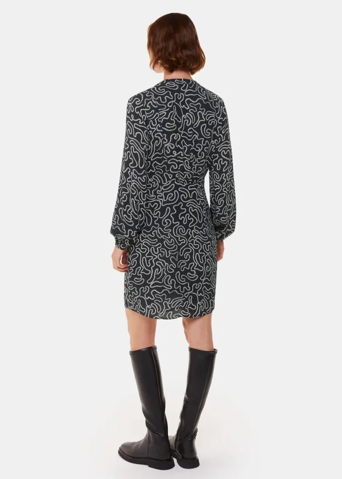 Whistles Dresses Black Chain Print Flippy Dress 8211 Women