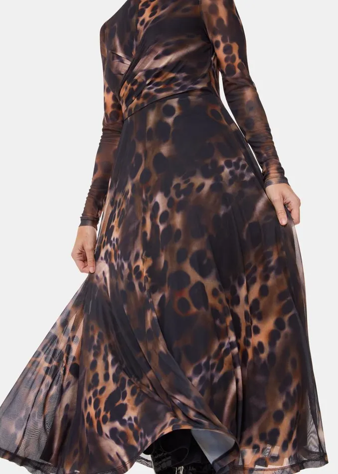 Whistles Dresses Misty Leopard Mesh Dress 8211 Women