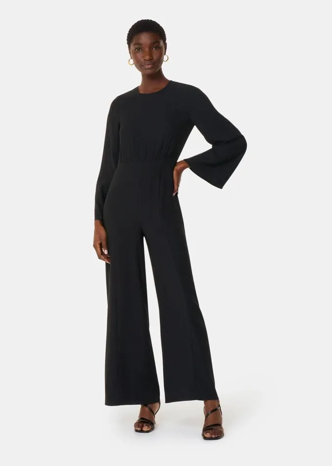 Whistles Jumpsuits Black Bonnie Gathered Jumpsuit 8211 Women