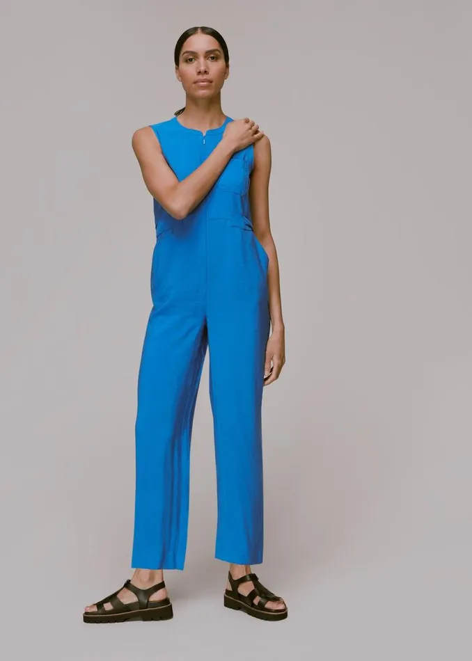 Whistles Jumpsuits Blue Josie Zip Front Jumpsuit 8211 Women