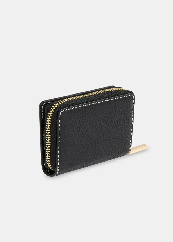 Whistles Leather Black Koa Contrast Stitch Purse 8211 Women