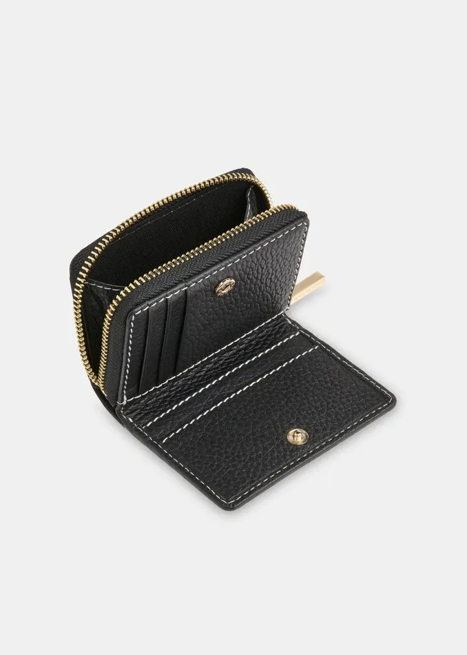 Whistles Leather Black Koa Contrast Stitch Purse 8211 Women