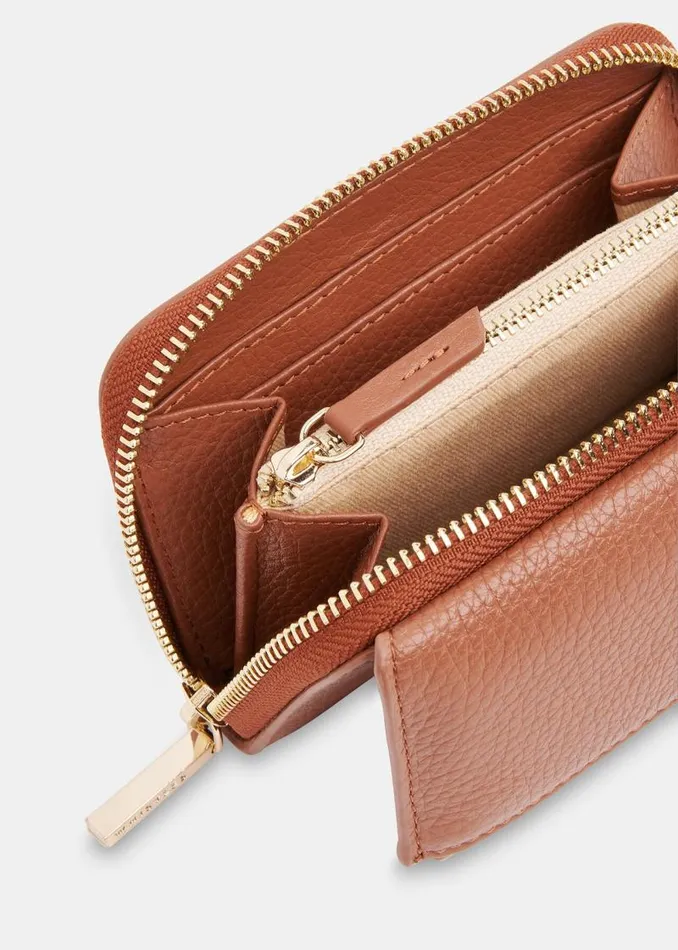 Whistles Leather Tan Bibi Zip Purse 8211 Women