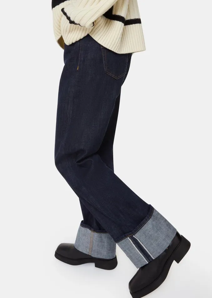 Whistles Pants Dark Denim Turn Up Selvedge Jean 8211 Women