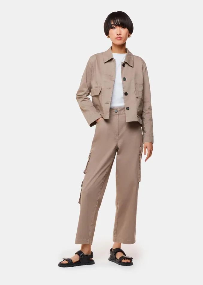 Whistles Pants Taupe Phoebe Casual Utility Pants 8211 Women