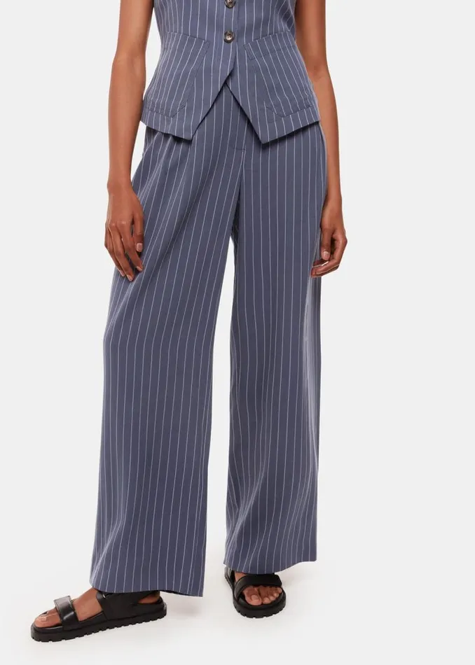 Whistles Petite Pants and Jeans Navy Petite Lottie Pinstripe Pants 8211 Women