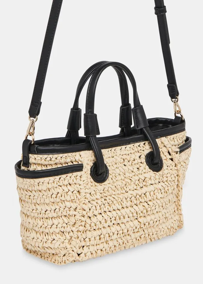 Whistles Shoulder Bags and Tote Bags Neutral Aylin Mini Straw Tote Bag 8211 Women