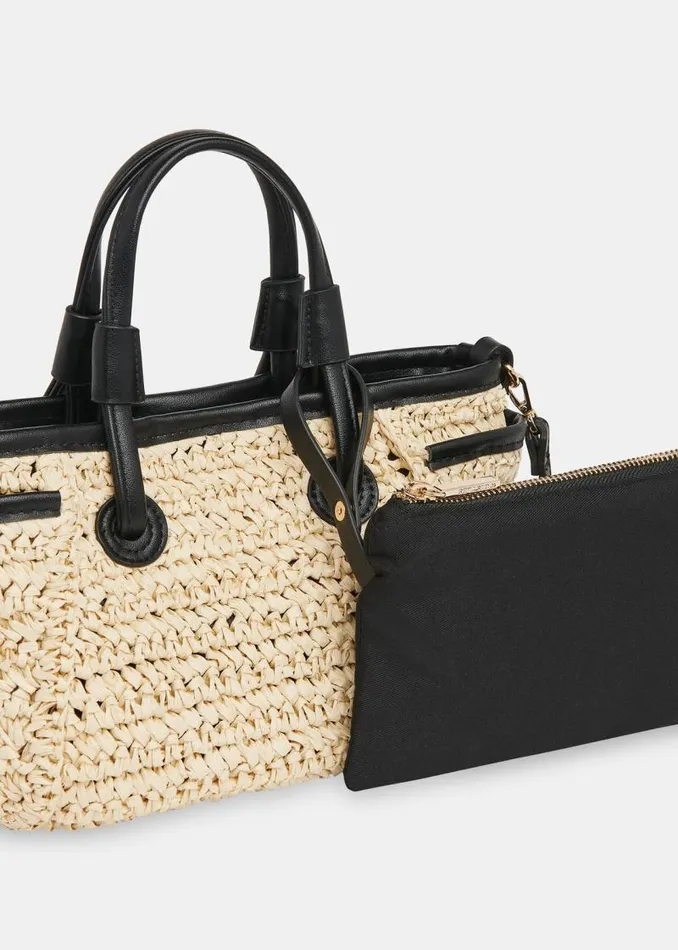 Whistles Shoulder Bags and Tote Bags Neutral Aylin Mini Straw Tote Bag 8211 Women