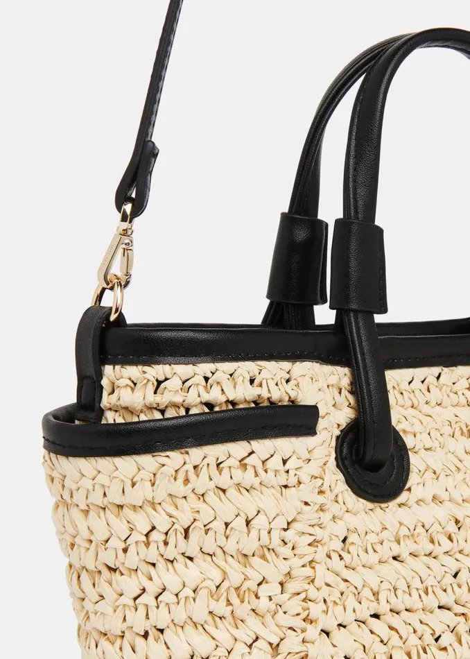 Whistles Shoulder Bags and Tote Bags Neutral Aylin Mini Straw Tote Bag 8211 Women