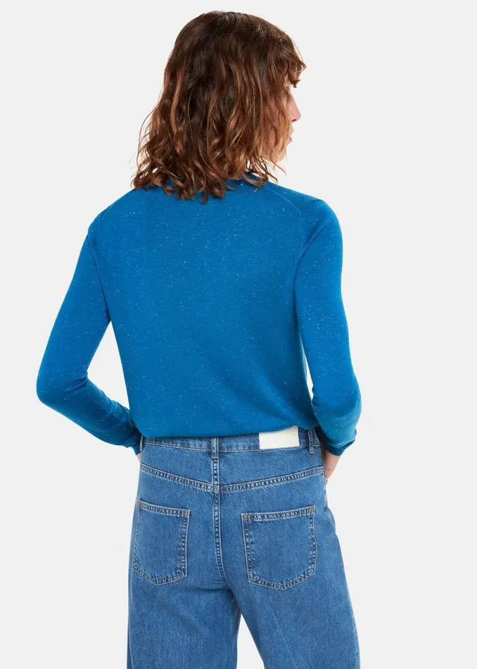 Whistles Sweaters and Cashmere Blue Annie Sparkle Crew Neck Sweater 8211 Women