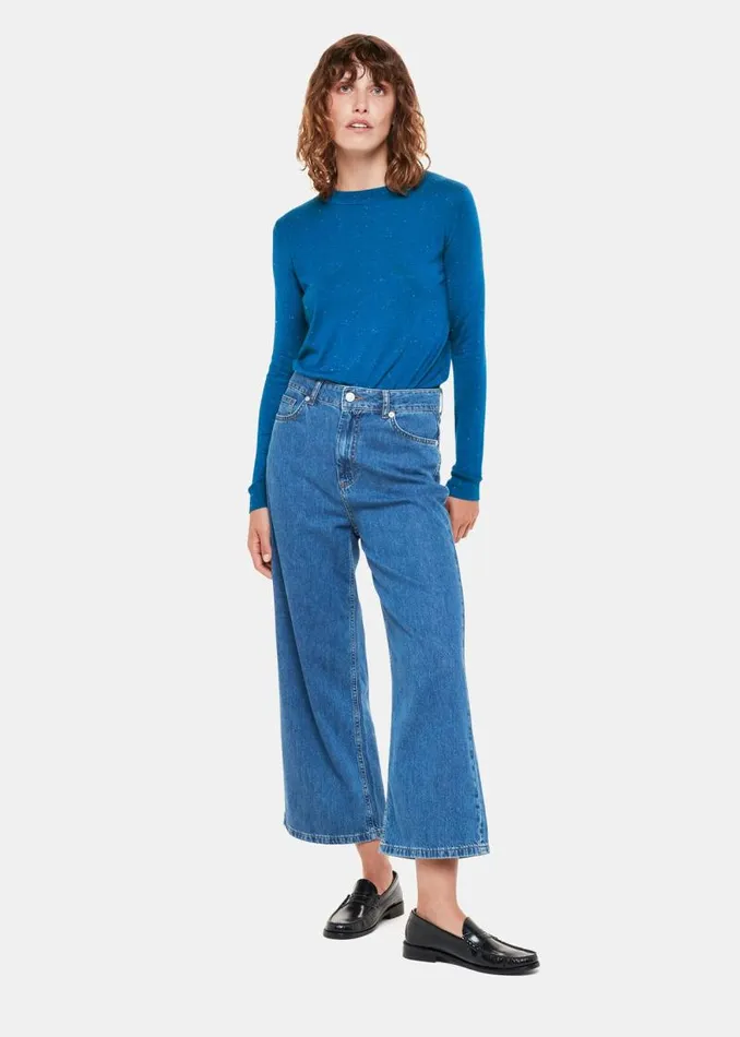 Whistles Sweaters and Cashmere Blue Annie Sparkle Crew Neck Sweater 8211 Women