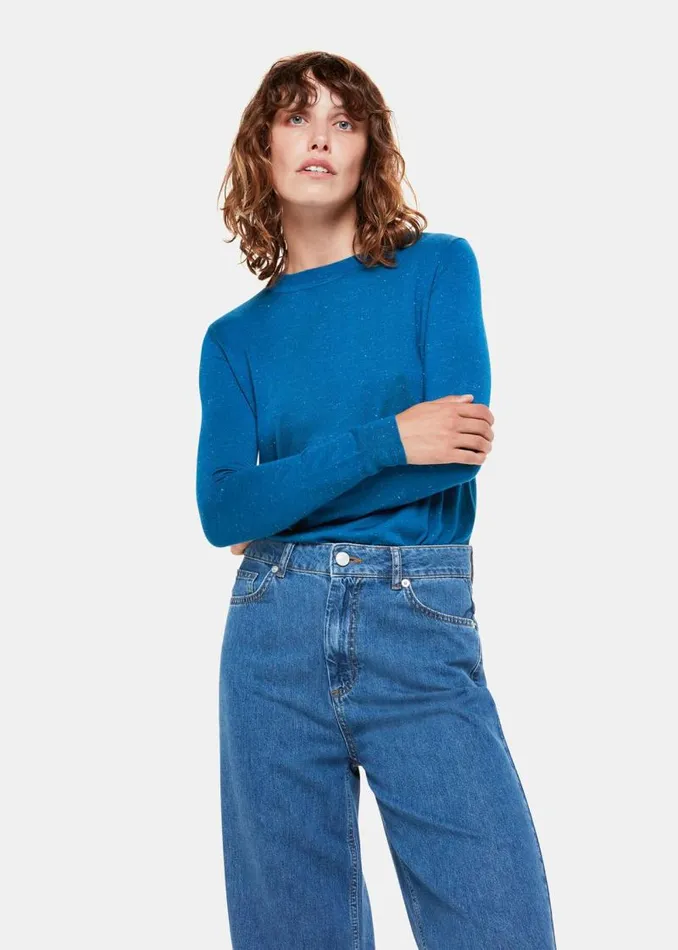 Whistles Sweaters and Cashmere Blue Annie Sparkle Crew Neck Sweater 8211 Women