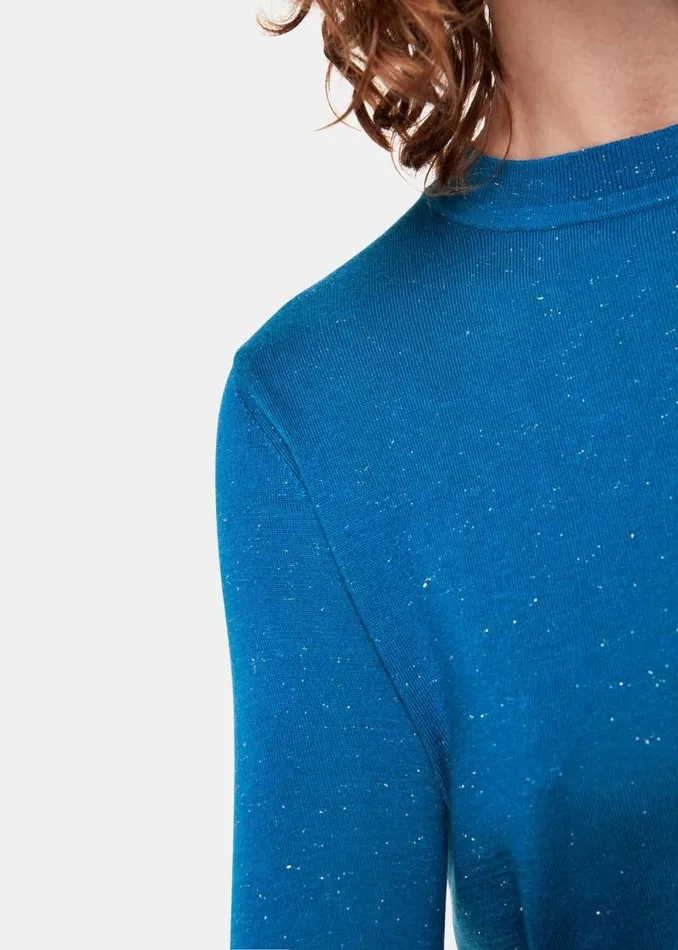 Whistles Sweaters and Cashmere Blue Annie Sparkle Crew Neck Sweater 8211 Women