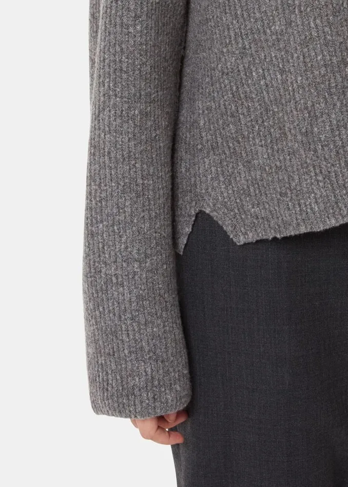 Whistles Sweaters and Cashmere Grey V Neck Wool Mix Sweater 8211 Women