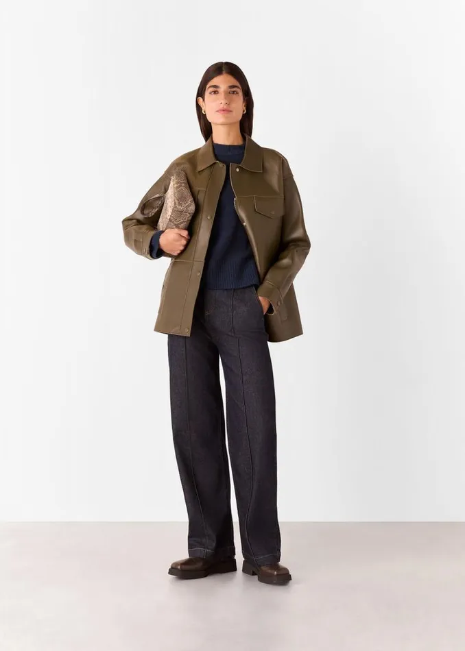 Whistles Sweaters and Cashmere Navy Wool Mix Side Split Knit 8211 Women