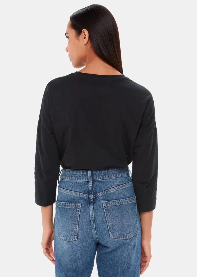 Whistles Tops Black Cotton Patch Pocket Top 8211 Women