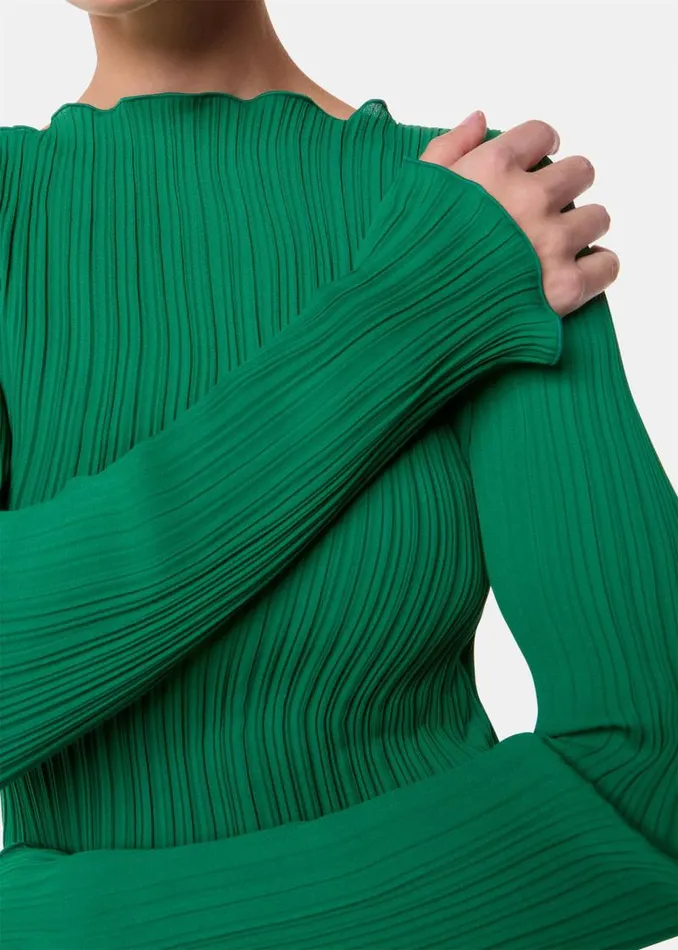 Whistles Tops Green Elsa Plisse Top 8211 Women