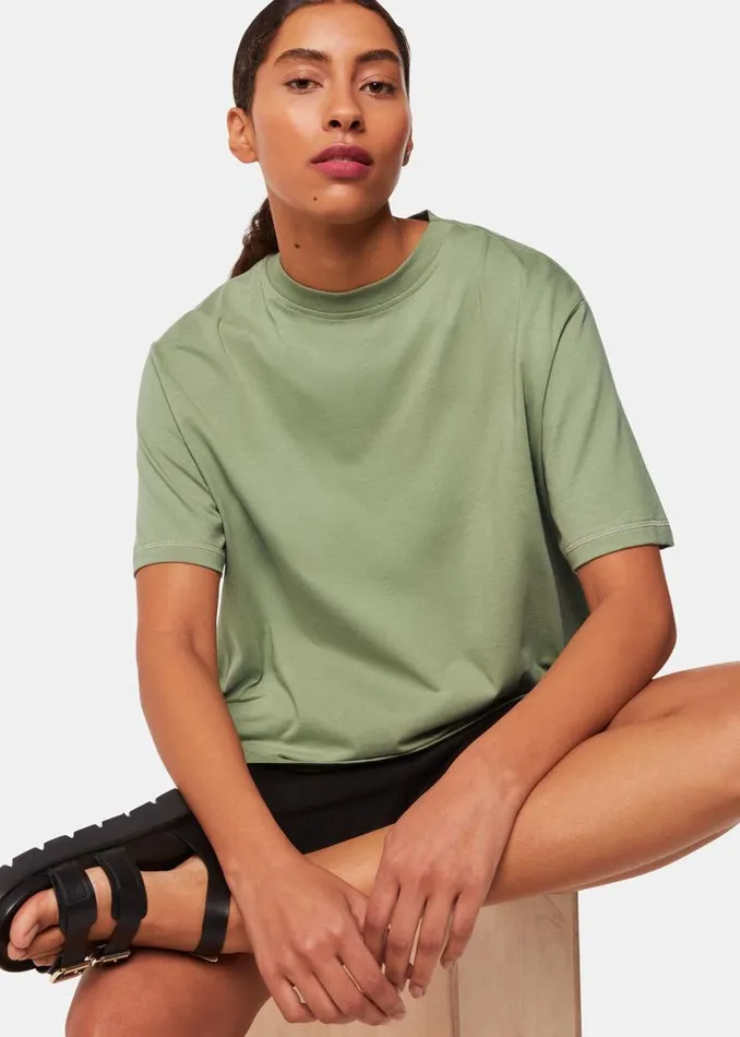Whistles Tops Khaki Relaxed Tee 8211 Women