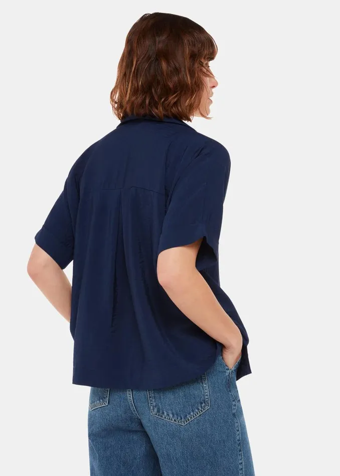 Whistles Tops Navy Sasha Relaxed Shirt 8211 Women