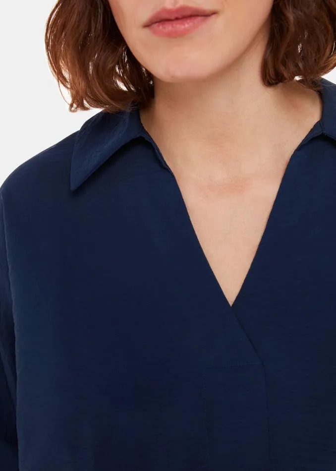Whistles Tops Navy Sasha Relaxed Shirt 8211 Women