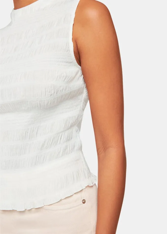 Whistles Tops White Plisse Sleeveless Top 8211 Women