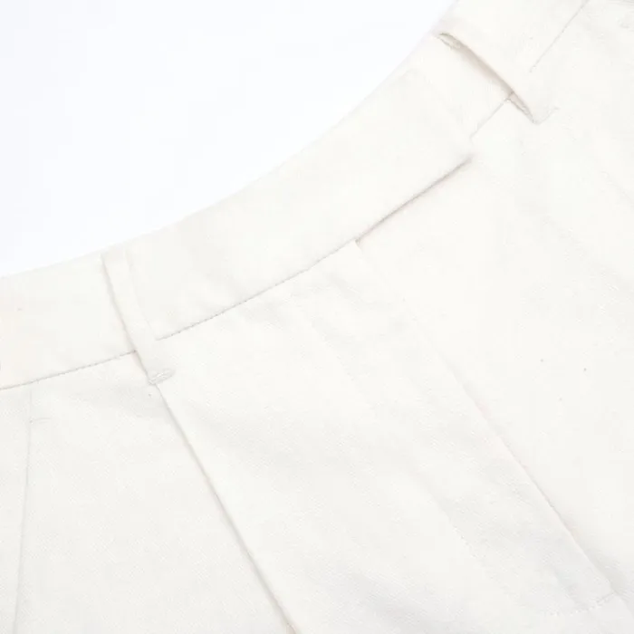 White Linen Trousers Women Self Portrait Bottoms