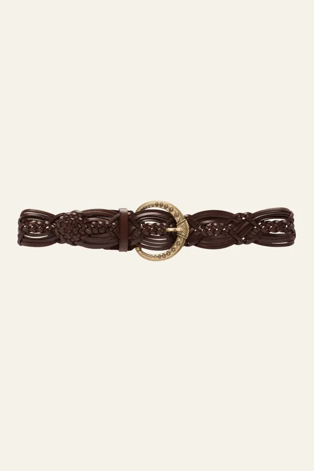 Wide Braided Belt Brew Black Women Baandsh Belts