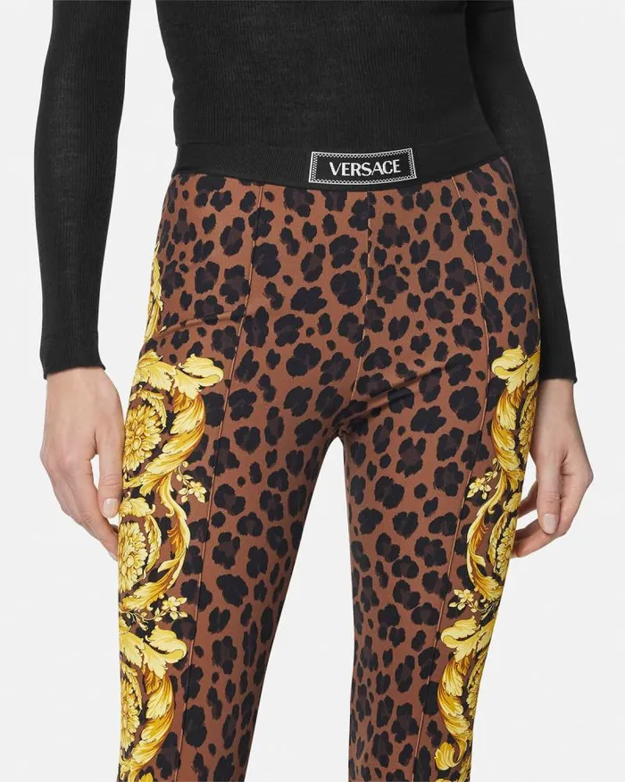 Wild Barocco Stirrup Leggings Animalier Women Versace Pants and Shorts