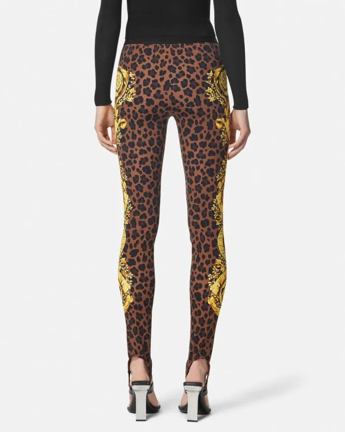 Wild Barocco Stirrup Leggings Animalier Women Versace Pants and Shorts