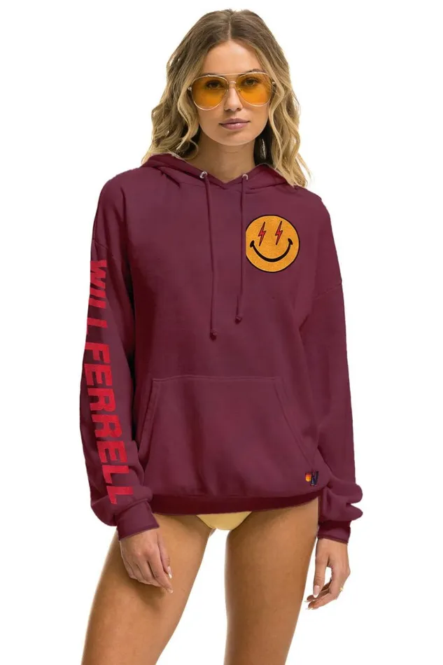 Will Ferrell 2023 Relaxed Pullover Hoodie 8211 Plum WomenMen Aviator Nation Hoodies Will Ferrell 2023 Relaxed Pullover Hoodie 8211 Plum WomenMen Aviator Nation Hoodies