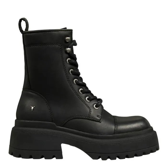 Windsor Smith Platforms Women DESTROY BLACK BOOTS