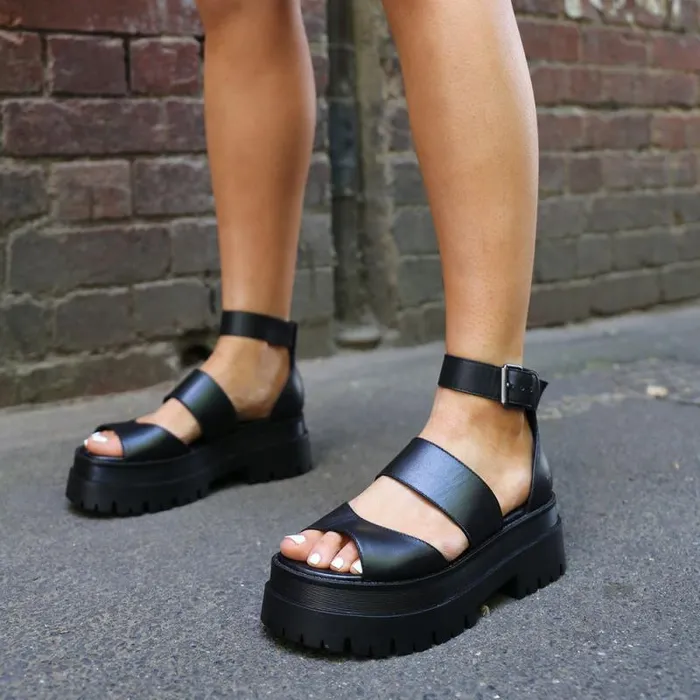 Windsor Smith Sandals Women THRILLED BLACK CHUNKY SANDALS