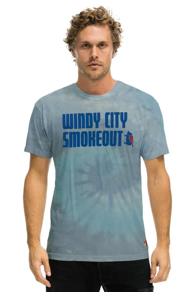 Windy City Smokeout 2023 Tee 8211 Tie Dye Heather Blue WomenMen Aviator Nation Tees Windy City Smokeout 2023 Tee 8211 Tie Dye Heather Blue WomenMen Aviator Nation Tees