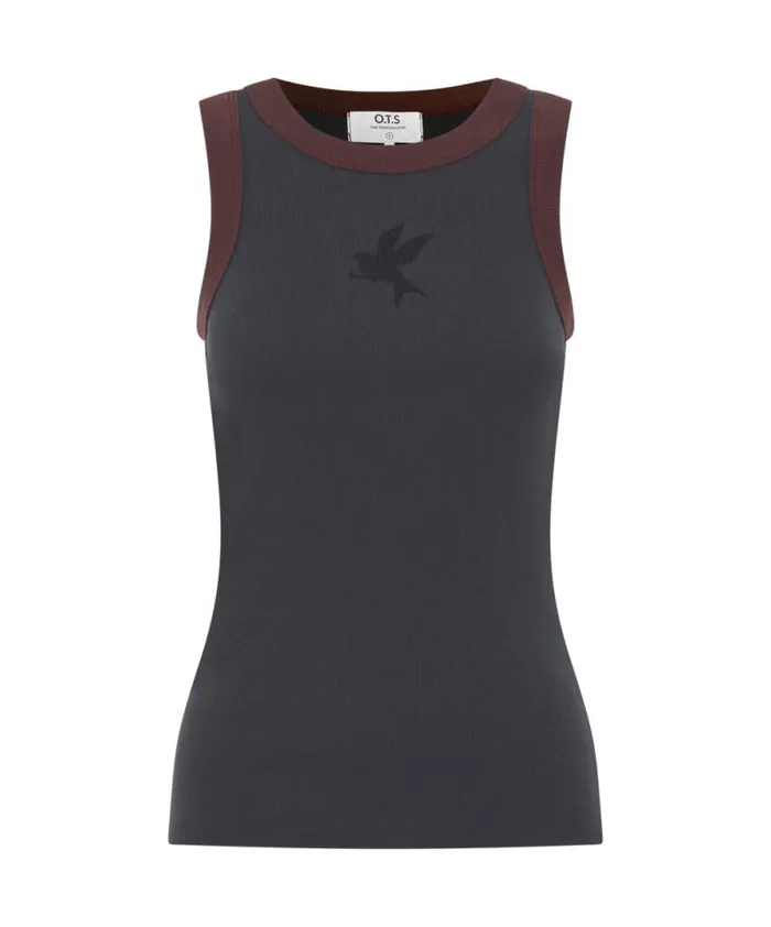 Women 2 TONE EQUIPMENT TANK One Teaspoon Tops Women 2 TONE EQUIPMENT TANK One Teaspoon Tops