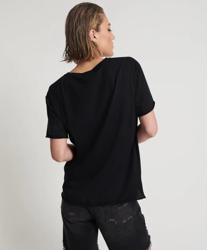 Women 99 CENT DREAMS ORGANIC EMBROIDERED TEE One Teaspoon Basic Tees Women 99 CENT DREAMS ORGANIC EMBROIDERED TEE One Teaspoon Basic Tees
