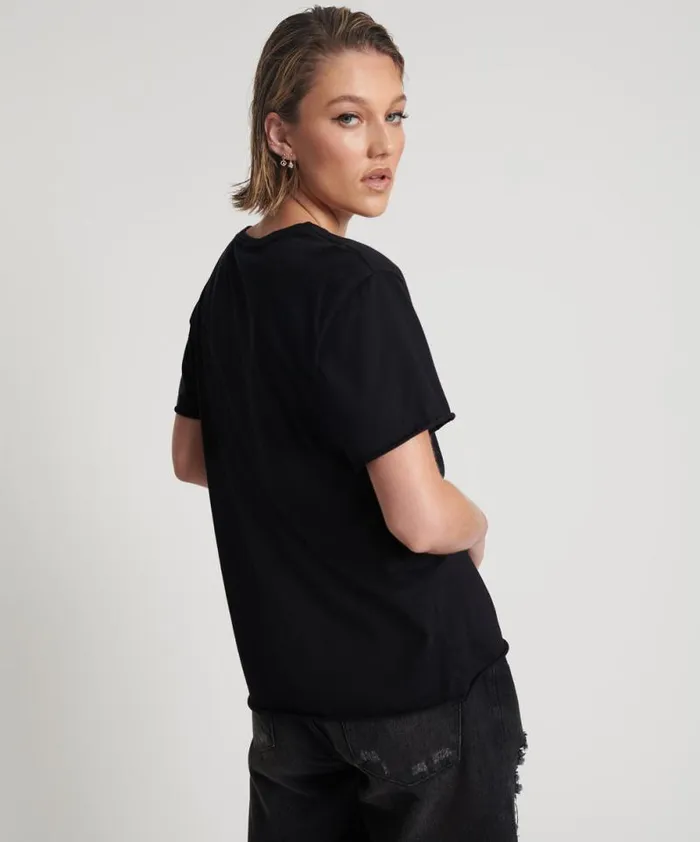 Women 99 CENT DREAMS ORGANIC EMBROIDERED TEE One Teaspoon Basic Tees Women 99 CENT DREAMS ORGANIC EMBROIDERED TEE One Teaspoon Basic Tees