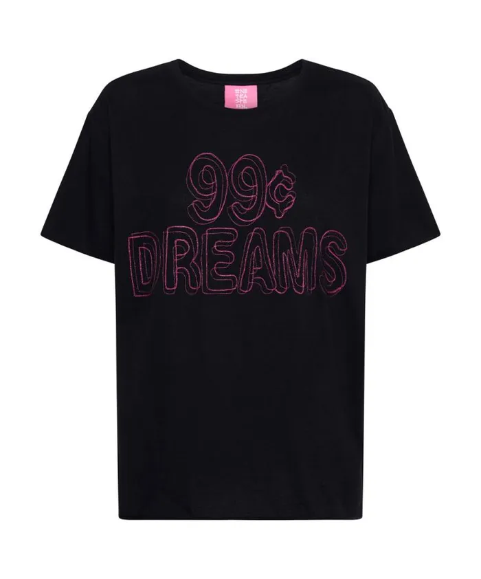 Women 99 CENT DREAMS ORGANIC EMBROIDERED TEE One Teaspoon Basic Tees Women 99 CENT DREAMS ORGANIC EMBROIDERED TEE One Teaspoon Basic Tees