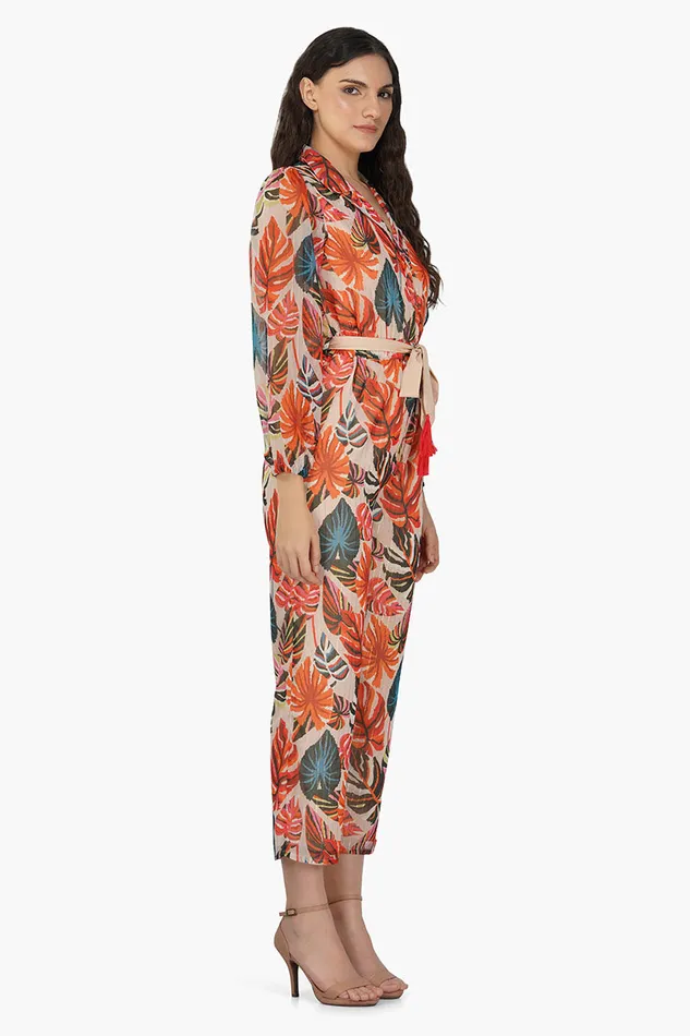 Women Alisha Leaf Printed Jumpsuit Jumpsuits America and Beyond