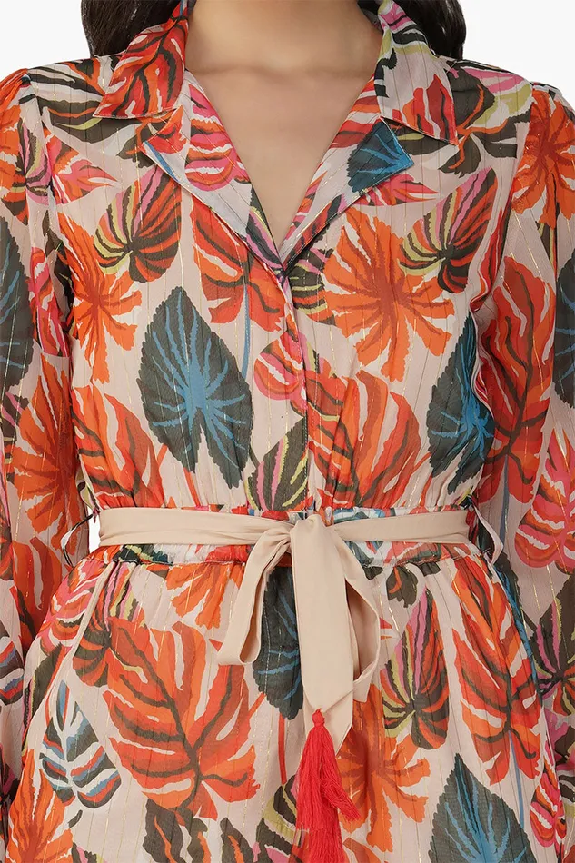 Women Alisha Leaf Printed Jumpsuit Jumpsuits America and Beyond
