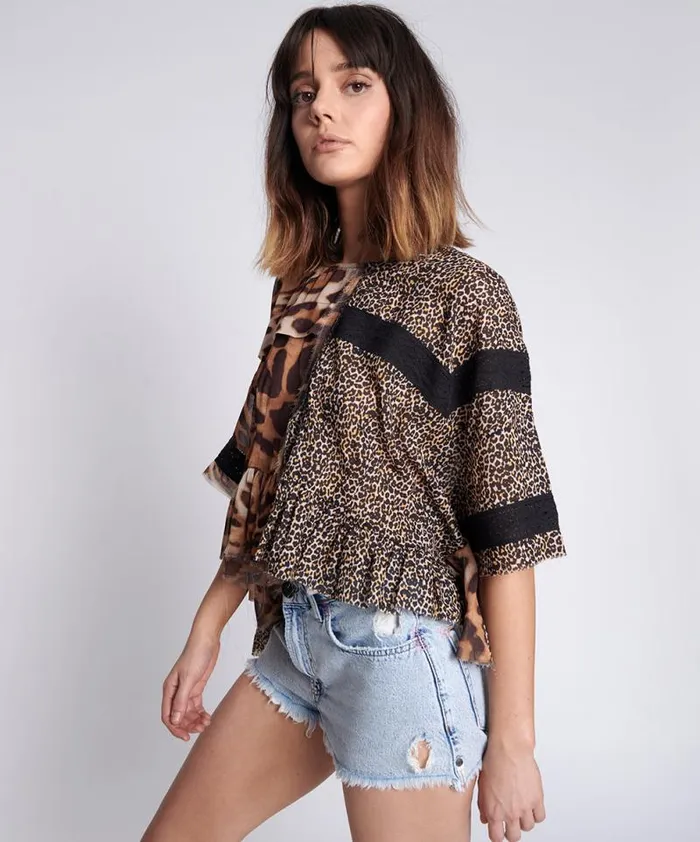Women ANIMAL NIGHT DANCE TOP One Teaspoon Tops Women ANIMAL NIGHT DANCE TOP One Teaspoon Tops