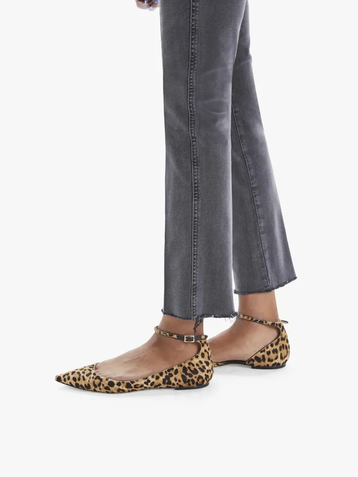 Women Ankle Mother Denim High Waisted Rascal Ankle Fray Charcoal