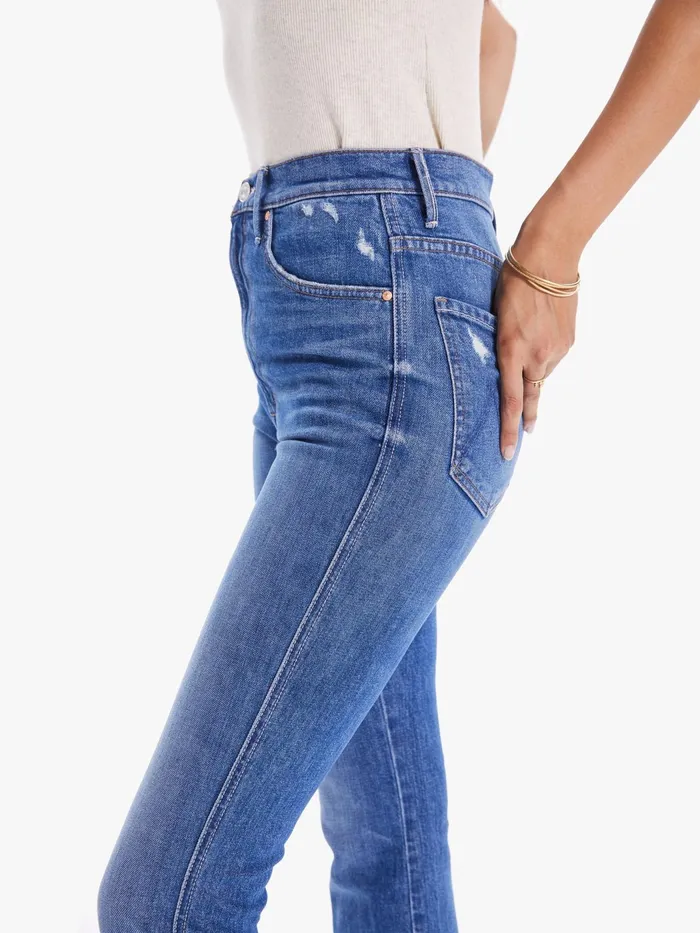 Women Ankle Mother Denim High Waisted Smokin039 Double Ankle Dark Blue
