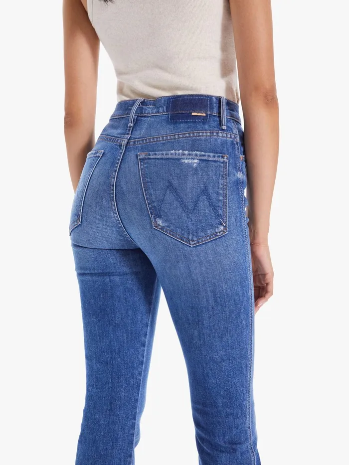 Women Ankle Mother Denim High Waisted Smokin039 Double Ankle Dark Blue
