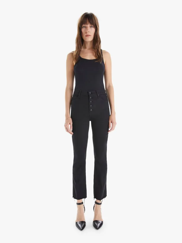 Women Ankle Mother Denim The Pixie Dazzler Ankle Fray Black