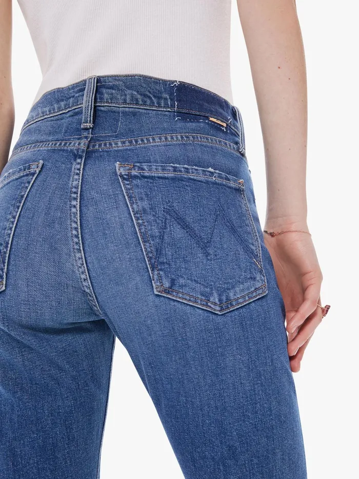 Women Ankle Mother Denim The Scrapper Cuff Ankle Fray Medium Blue