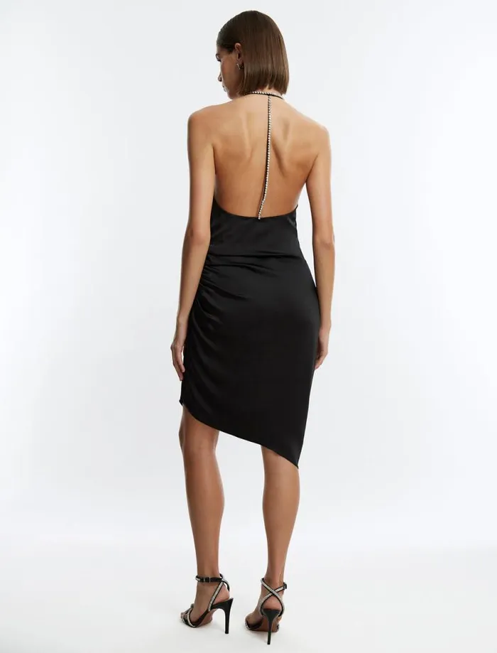 Women Anwen Ruched Mini Dress Black BCBG Dresses Women Anwen Ruched Mini Dress Black BCBG Dresses
